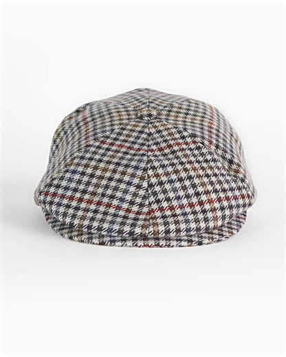 Grey Houndstooth Check Wool Toni Cap
